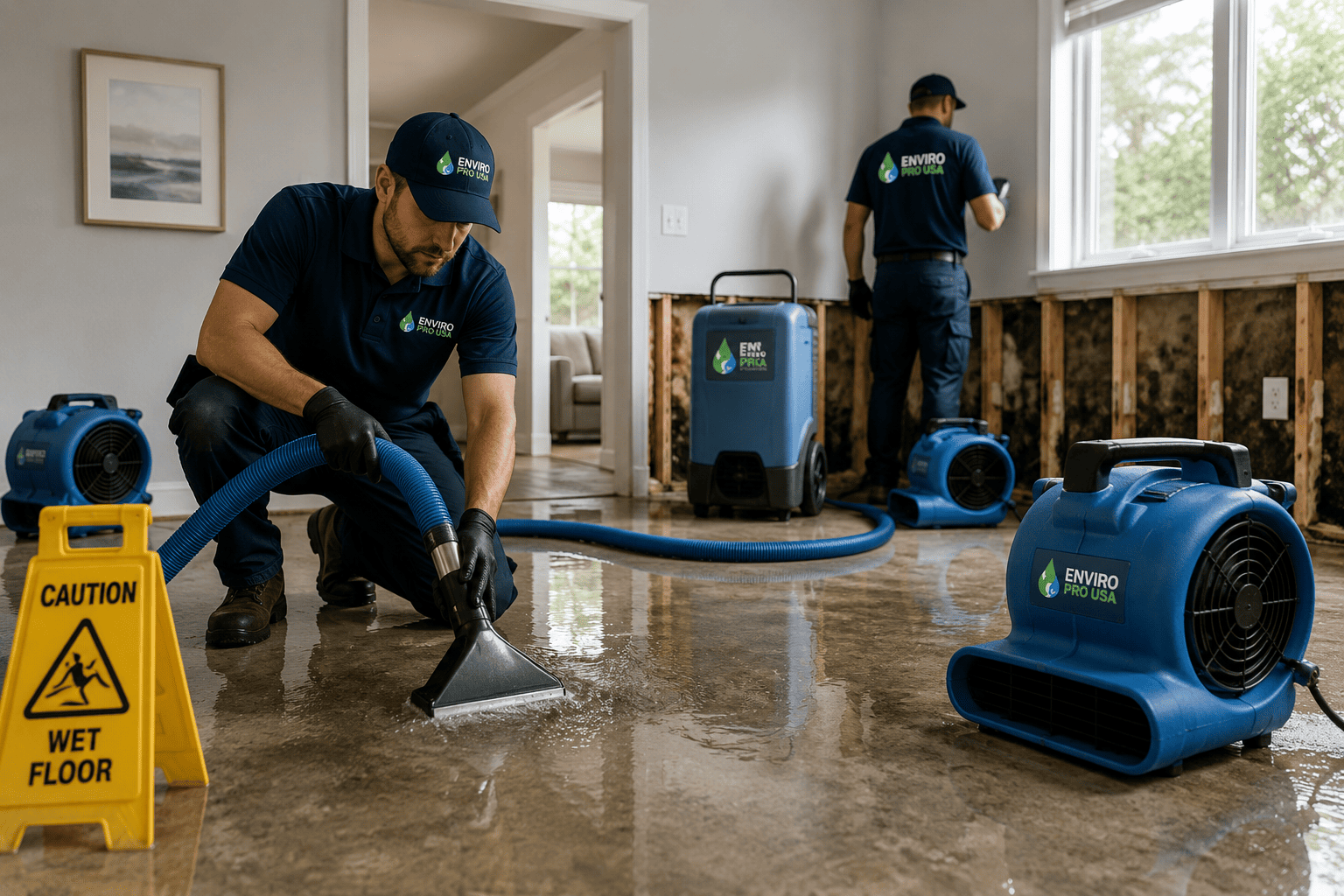 Water damage restoration work